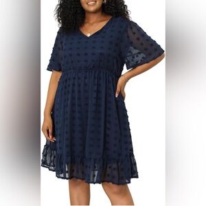 Keluummi Wedding Guest Dresses for Curvy Women Formal Swiss Dot Chiffon ALine